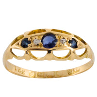 Sapphire and rose diamond ring from 1914-Antique rings-The Antique Ring Shop