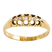 Five stone diamond ring from 1901-Antique rings-The Antique Ring Shop