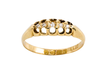 Five stone diamond ring from 1901-Antique rings-The Antique Ring Shop