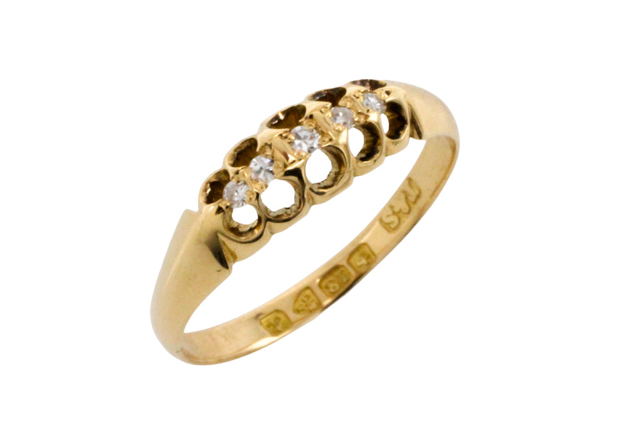 Five stone diamond ring from 1901-Antique rings-The Antique Ring Shop