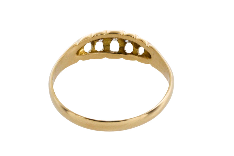 Five stone diamond ring from 1901-Antique rings-The Antique Ring Shop