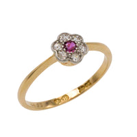 Edwardian old cut diamond and ruby ring in 18 carat gold-The Antique Ring Shop