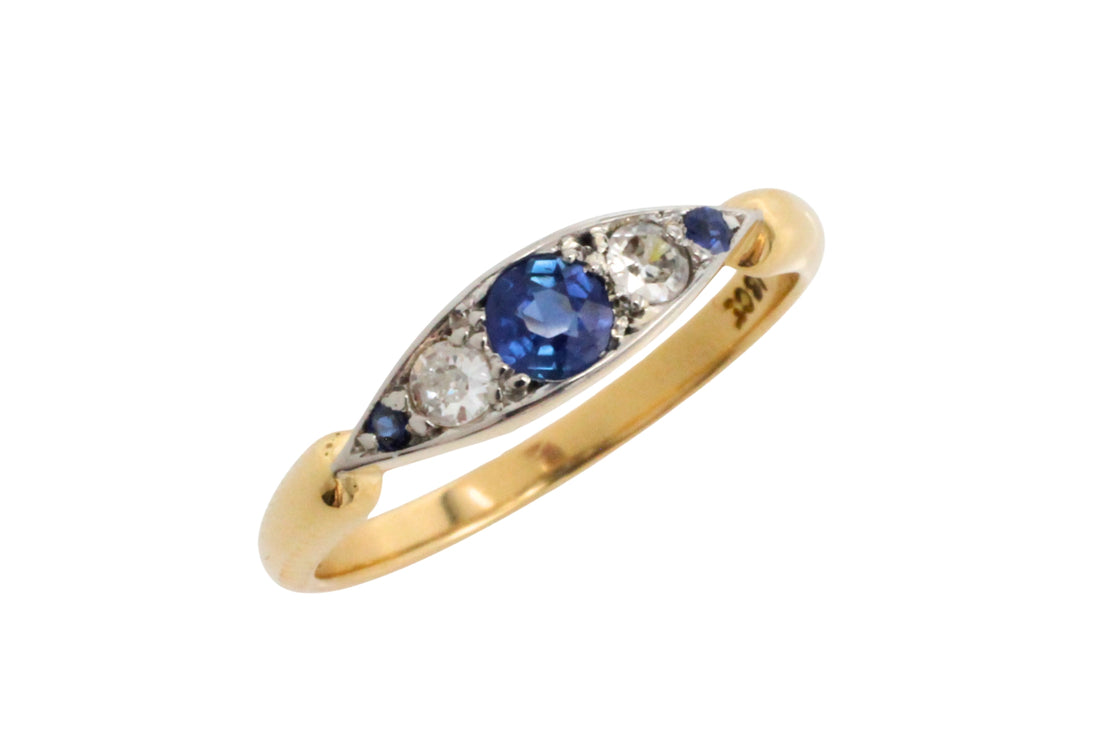 Edwardian sapphire and diamond ring-Antique rings-The Antique Ring Shop