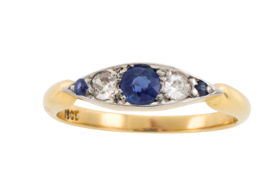 Edwardian sapphire and diamond ring-Antique rings-The Antique Ring Shop