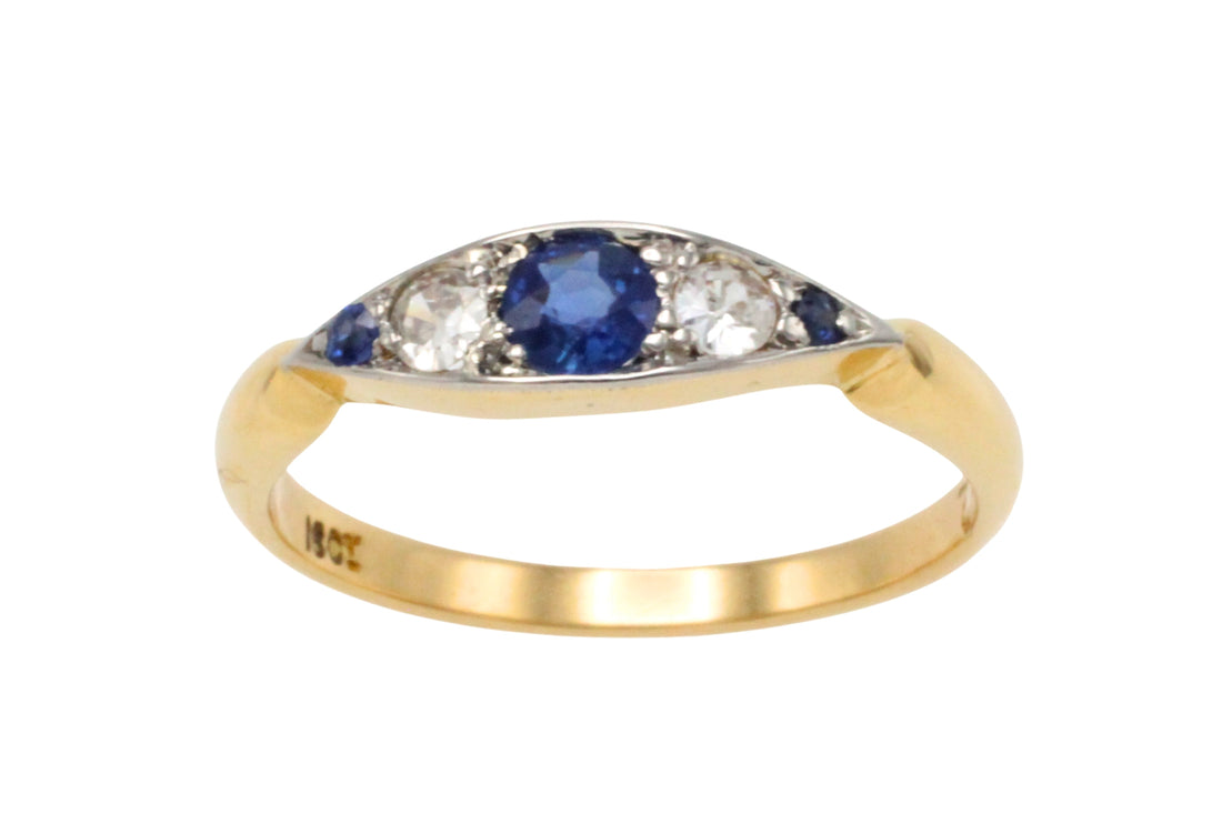 Edwardian sapphire and diamond ring-Antique rings-The Antique Ring Shop