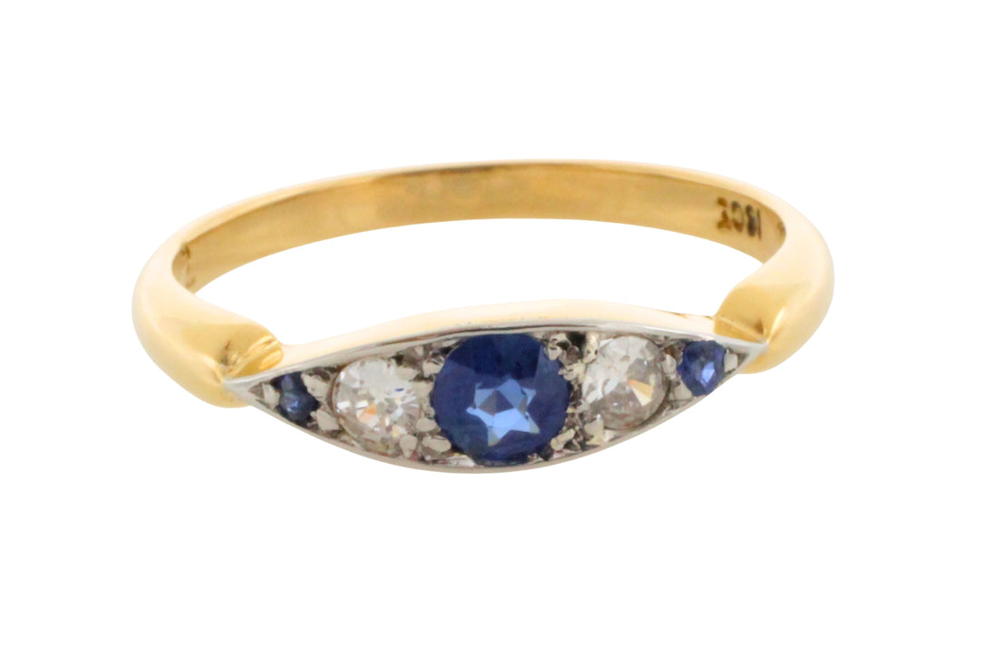 Edwardian sapphire and diamond ring-Antique rings-The Antique Ring Shop