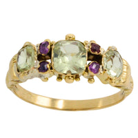 Victorian chrysoberyl and tourmaline ring-Antique rings-The Antique Ring Shop