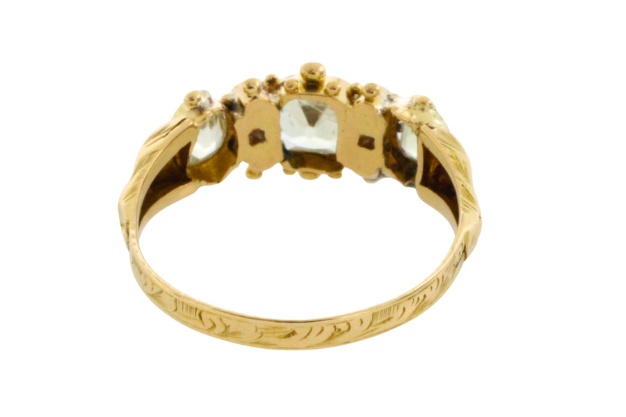 Victorian chrysoberyl and tourmaline ring-Antique rings-The Antique Ring Shop