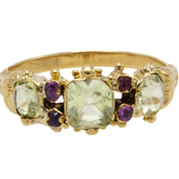 Victorian chrysoberyl and tourmaline ring-Antique rings-The Antique Ring Shop