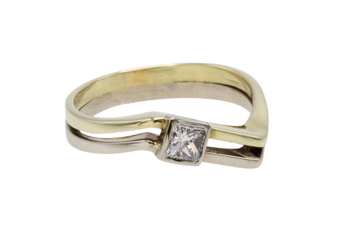 Princess cut diamond ring-Vintage Rings-The Antique Ring Shop
