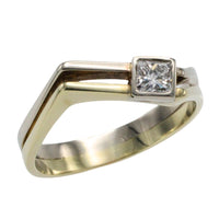 Princess cut diamond ring-Vintage Rings-The Antique Ring Shop