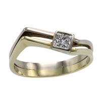 Princess cut diamond ring-Vintage Rings-The Antique Ring Shop