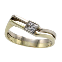 Princess cut diamond ring-Vintage Rings-The Antique Ring Shop