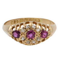 Ruby and rose diamond ring from 1910-The Antique Ring Shop