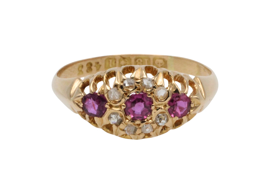 Ruby and rose diamond ring from 1910-The Antique Ring Shop