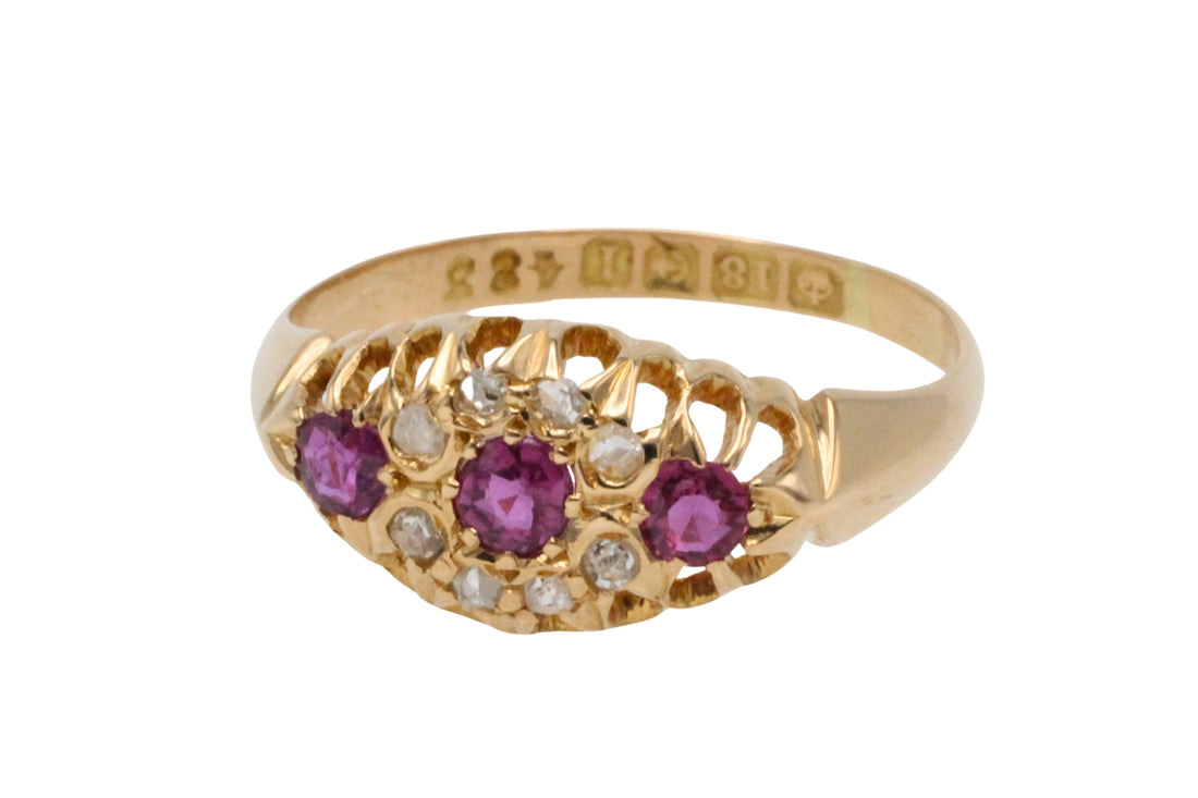 Ruby and rose diamond ring from 1910-The Antique Ring Shop