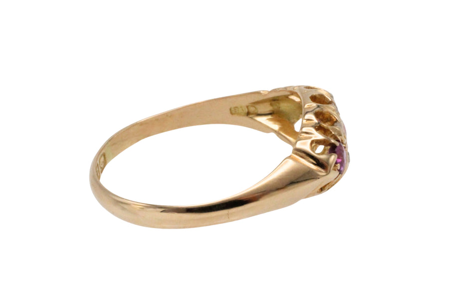 Ruby and rose diamond ring from 1910-The Antique Ring Shop