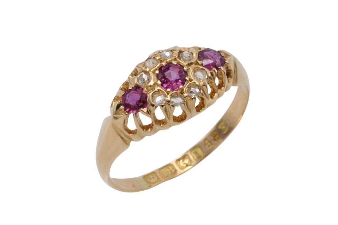 Ruby and rose diamond ring from 1910-The Antique Ring Shop