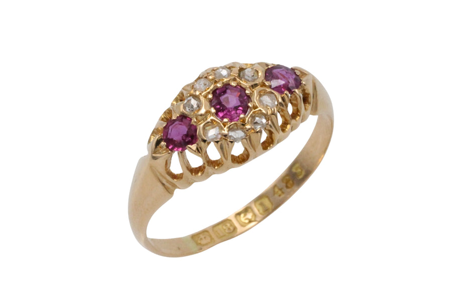 Ruby and rose diamond ring from 1910-The Antique Ring Shop