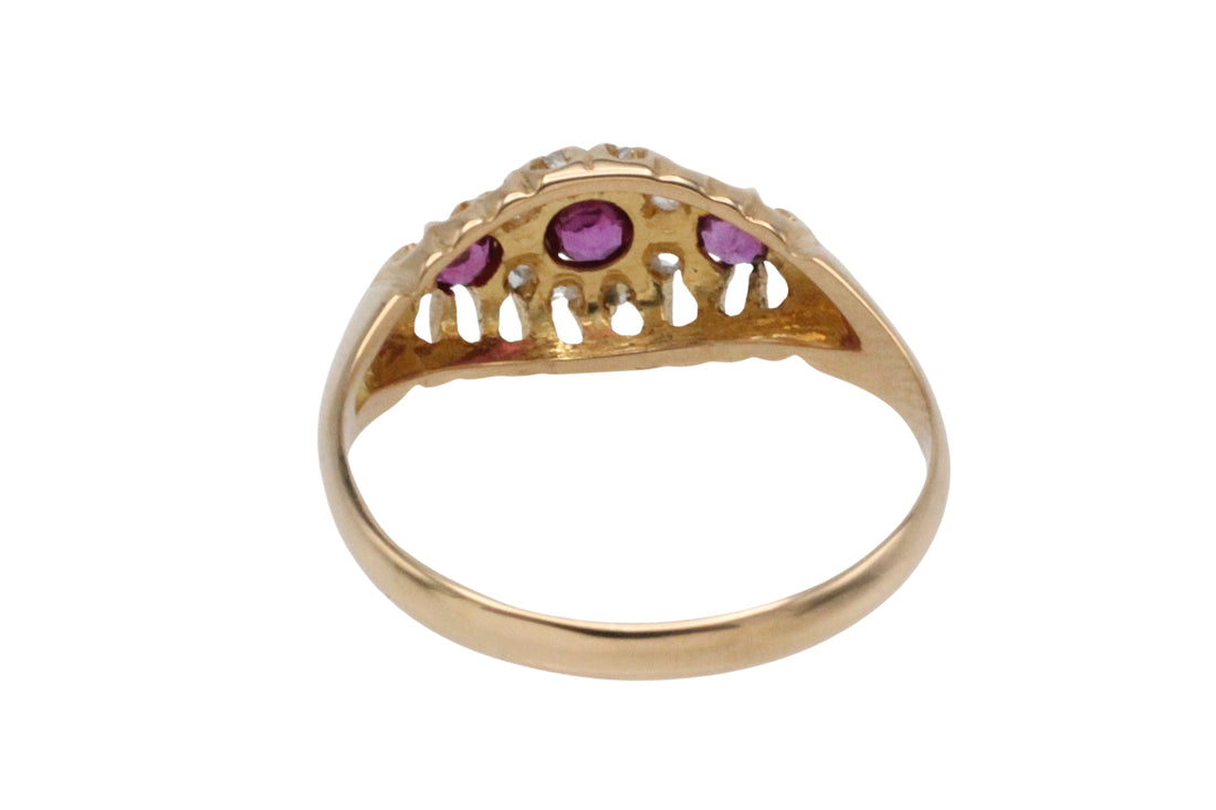 Ruby and rose diamond ring from 1910-The Antique Ring Shop