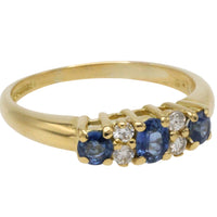 Vintage sapphire and diamond ring in 18 carat gold-The Antique Ring Shop