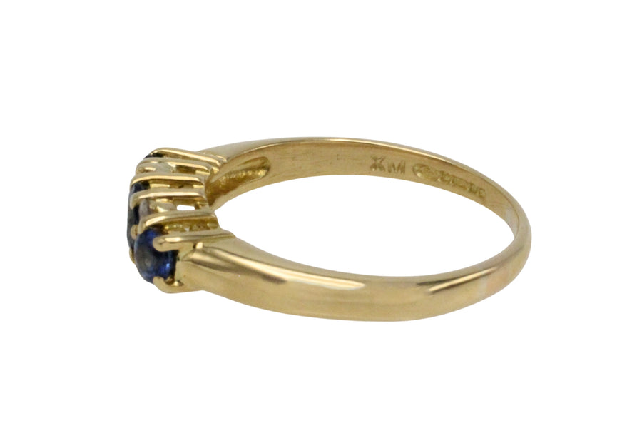 Vintage sapphire and diamond ring in 18 carat gold-The Antique Ring Shop
