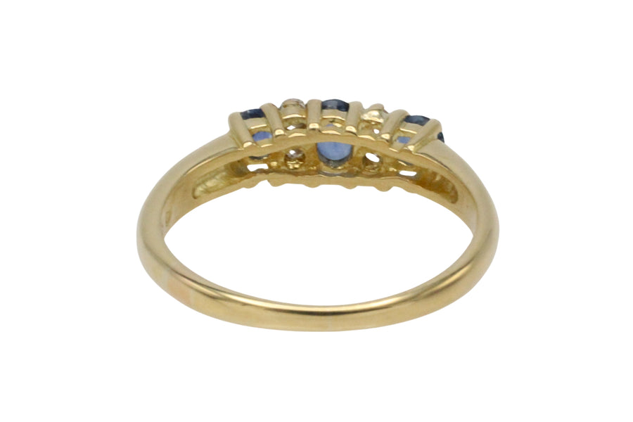 Vintage sapphire and diamond ring in 18 carat gold-The Antique Ring Shop