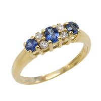 Vintage sapphire and diamond ring in 18 carat gold-The Antique Ring Shop