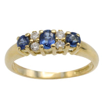 Vintage sapphire and diamond ring in 18 carat gold-The Antique Ring Shop