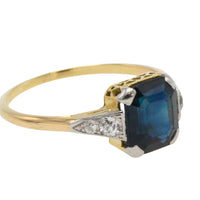 Vintage 18 carat gold sapphire and diamond ring-Vintage Rings-The Antique Ring Shop