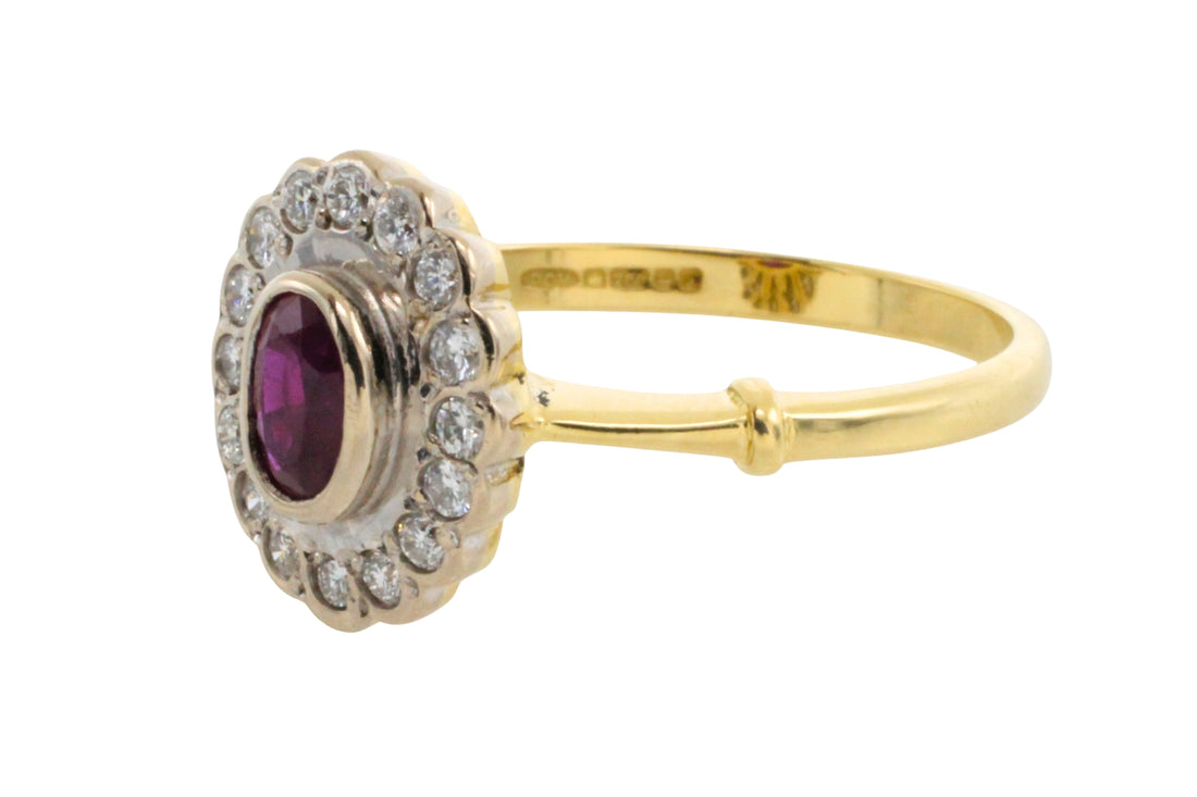 Vintage ruby and diamond ring-engagement rings-The Antique Ring Shop