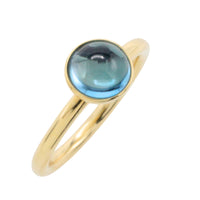 Cabochon blue topaz ring in 14 carat gold-engagement rings-The Antique Ring Shop