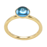 Cabochon blue topaz ring in 14 carat gold-engagement rings-The Antique Ring Shop