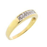 Princess cut diamond ring in 18 carat gold-wedding rings-The Antique Ring Shop