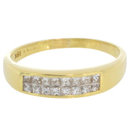 Princess cut diamond ring in 18 carat gold-wedding rings-The Antique Ring Shop