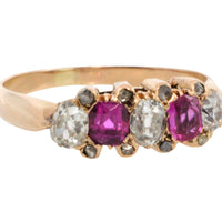 Antique ruby and old cut diamond ring