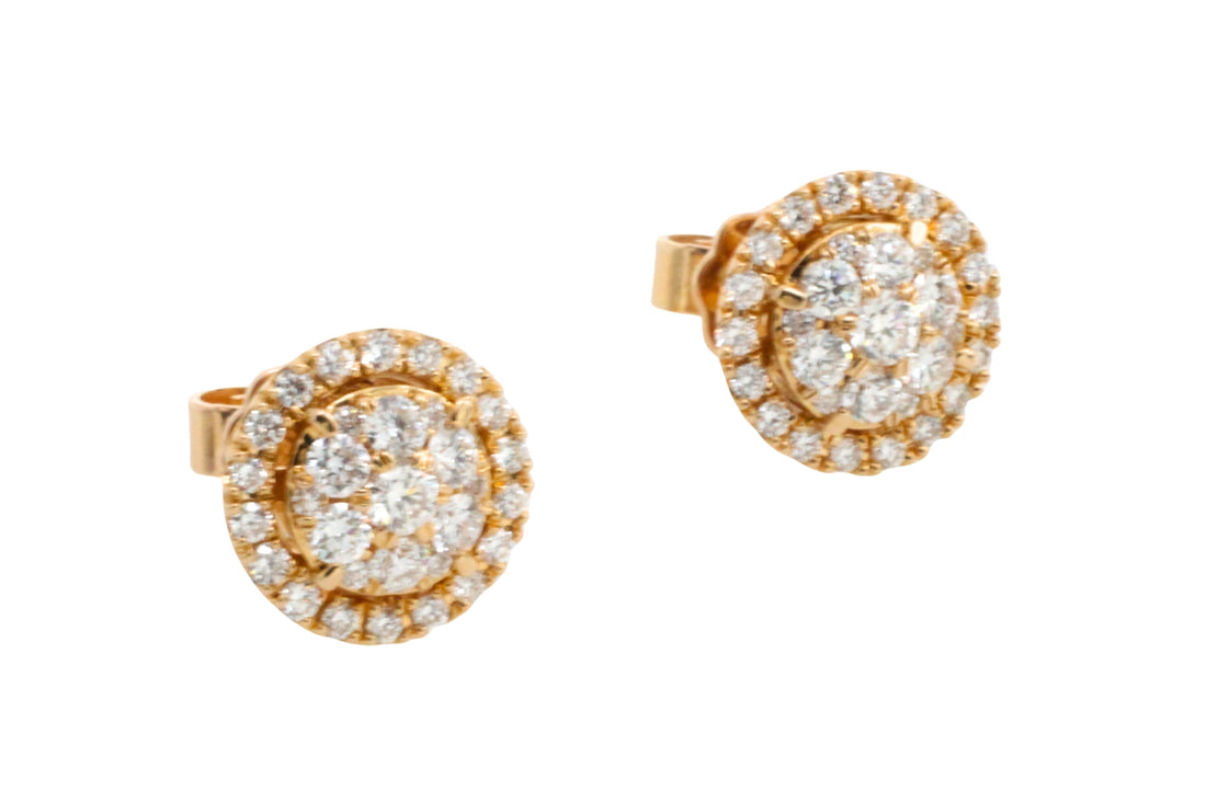 Diamond studs in 18 carat gold-Earrings-The Antique Ring Shop