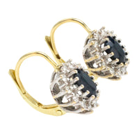 Sapphire and diamond earrings-Earrings-The Antique Ring Shop