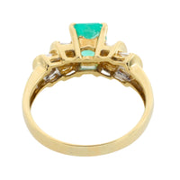 Emerald and baguette cut diamond ring in 18 carat gold-engagement rings-The Antique Ring Shop