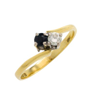 Sapphire and diamond Toi et Moi ring-The Antique Ring Shop