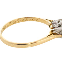 Vintage three stone brilliant cut diamond ring-engagement rings-The Antique Ring Shop