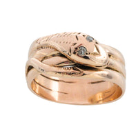 Antique snake ring with diamond eyes-Antique rings-The Antique Ring Shop