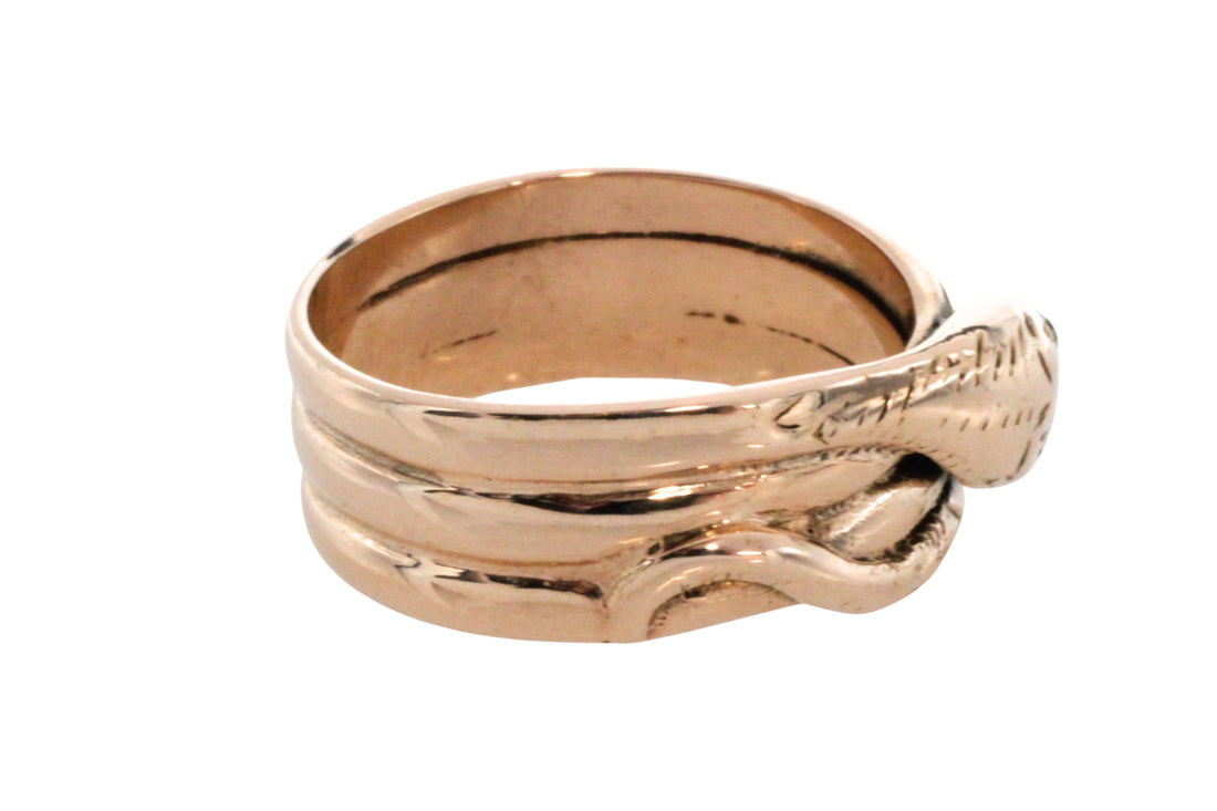 Antique snake ring with diamond eyes-Antique rings-The Antique Ring Shop