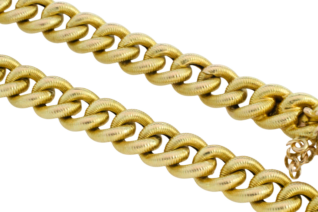 Vintage gourmet bracelet with rope links-Bracelets-The Antique Ring Shop