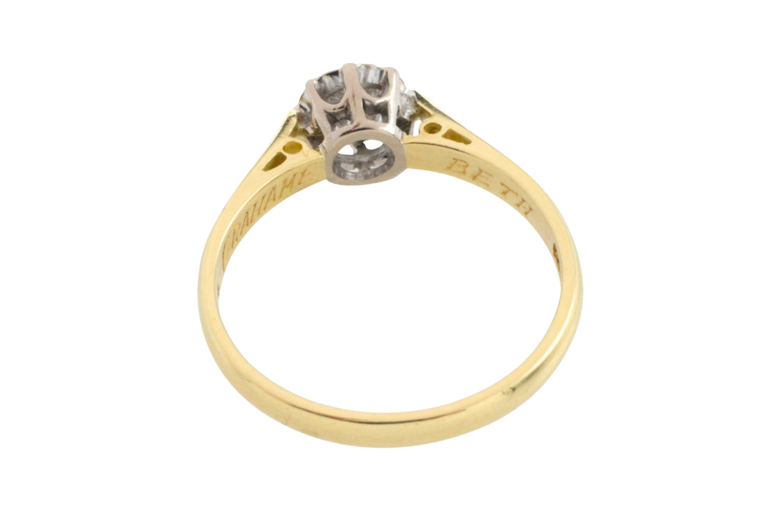 Vintage brilliant cut diamond solitaire ring-engagement rings-The Antique Ring Shop