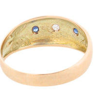 Sapphire and diamond gypsy ring from 1911-Antique rings-The Antique Ring Shop