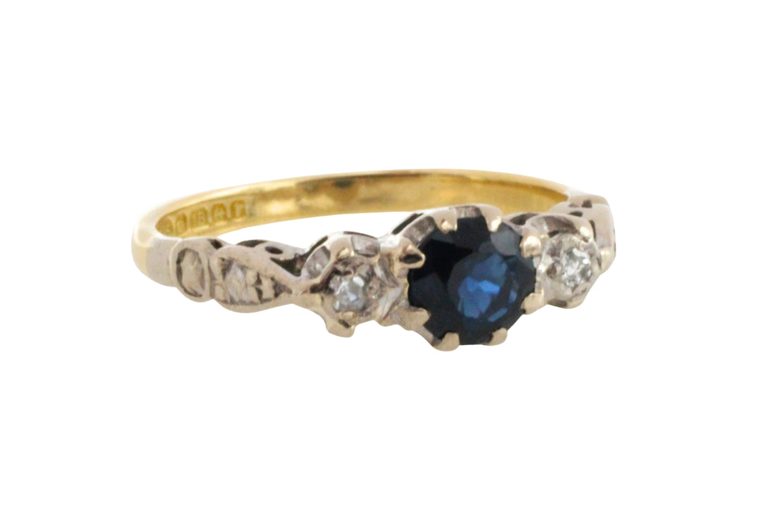 Vintage sapphire and diamond ring