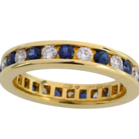 Sapphire and diamond eternity band in 18 carat gold-Vintage Rings-The Antique Ring Shop