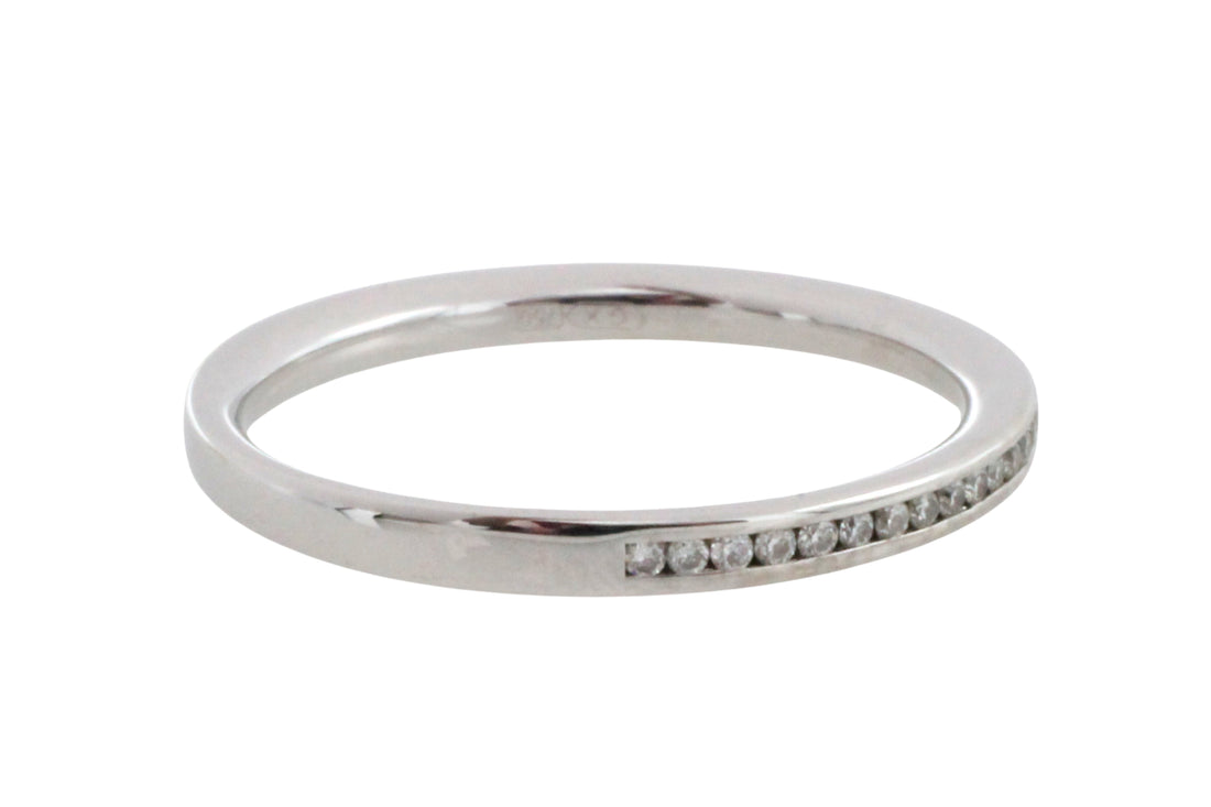 18 carat gold half eternity band with diamonds-wedding rings-The Antique Ring Shop