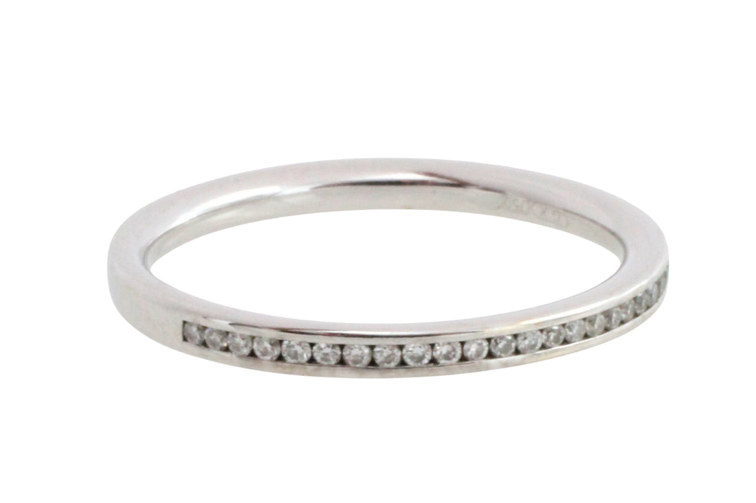 18 carat gold half eternity band with diamonds-wedding rings-The Antique Ring Shop